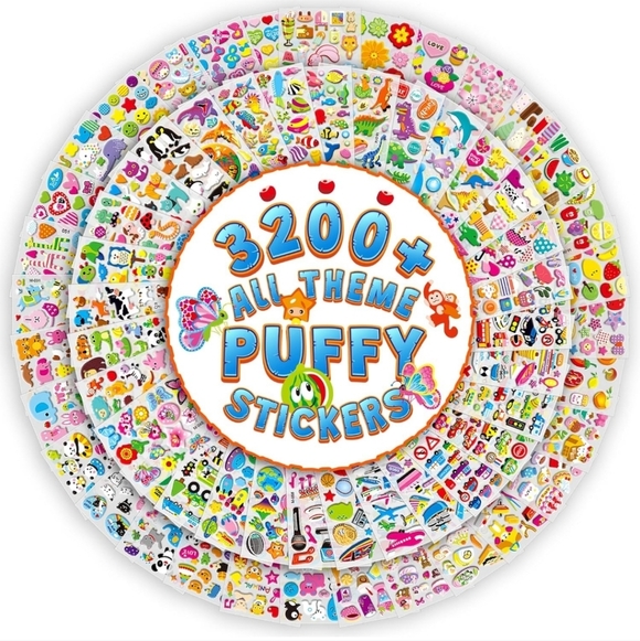 3200+ All Theme Puffy Stickers - Picture 1 of 7